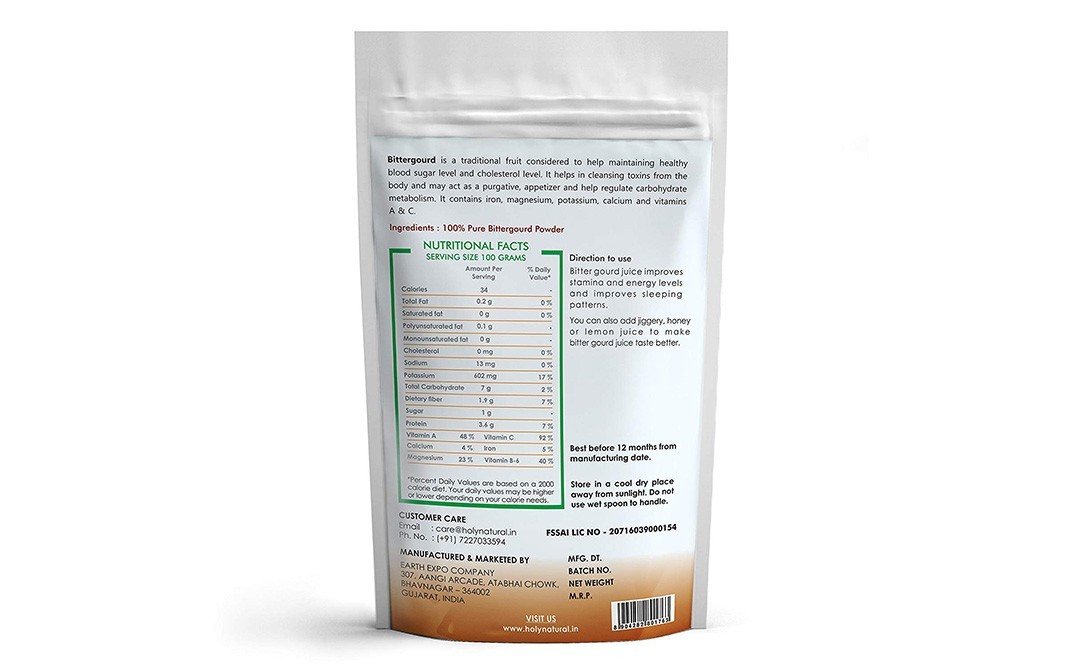 Holy Natural Bittergourd Powder    Pack  100 grams